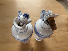 Villeroy Boch Vintage Öl und Essig Set, blau/weiss