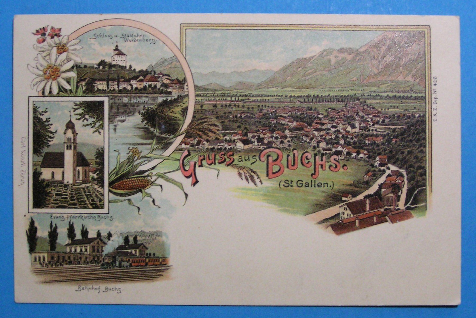 Cartoline postali: Buchs SG Litho um 1900 – Usato da Grenchen venduto da Antique-hunter