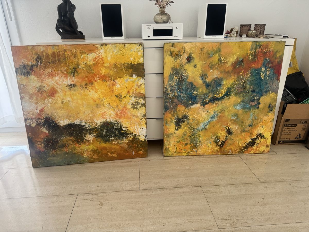 Tableaux: Zwei schöne abstrakte Acryl Bilder – D'occasion à Zürich par Sira33