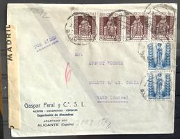 1943 Spanien Brief mit Doppelzensur -Alicante nach Vaud CH