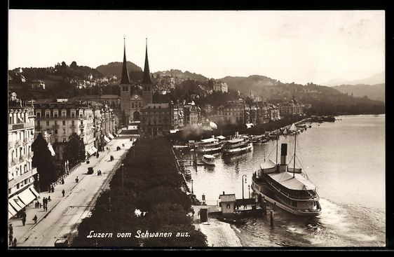 Cartoline postali: AK Luzern, Blick vom Schwanen aus – Usato da Berlin venduto da bartko-reher