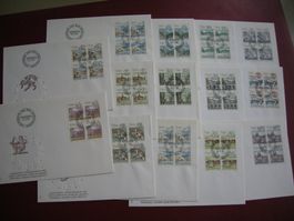 1982/86, SATZ TIERKREIS 14 BRIEFE 4er BLOCK, FDC, SBK 150.00
