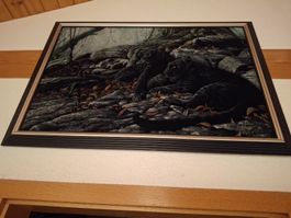 Öl auf Samt gemelde von Sebastian S. Tang. 60/90 cm