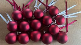 Weihnachtskugeln Set, rot matt, 15 Stk, Top Zustand!