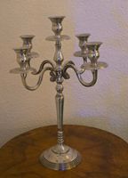 Silberfarbiger Kerzenständer für 5 Kerzen, 39cm hoch