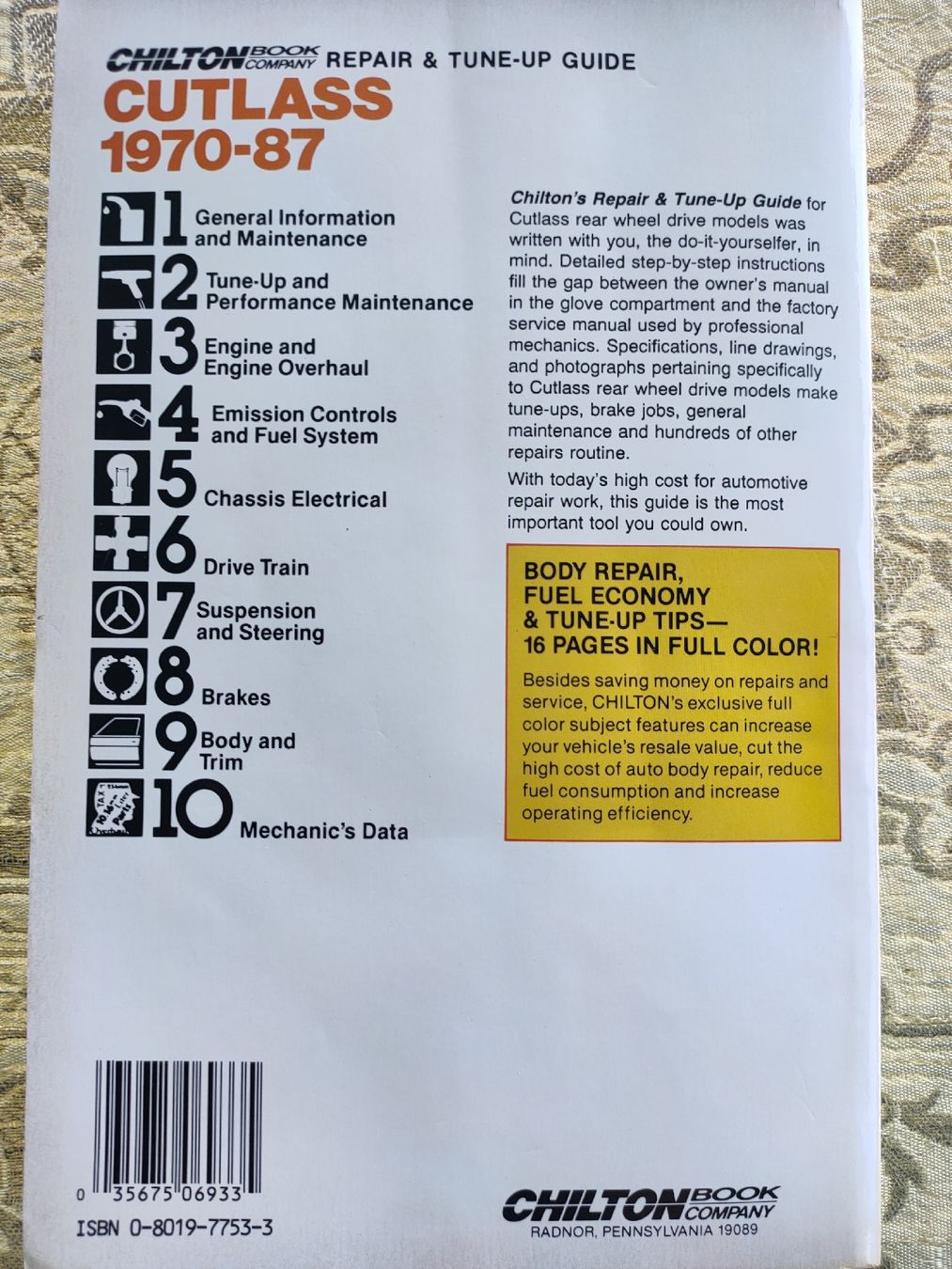 Libri: CHILTON Repair Guide Cutlass 1970-1987 – Usato da Gipf-Oberfrick venduto da minini 4