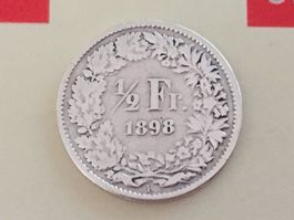 1/2 Franken 1898 -ss, nur 1,6 Mio!