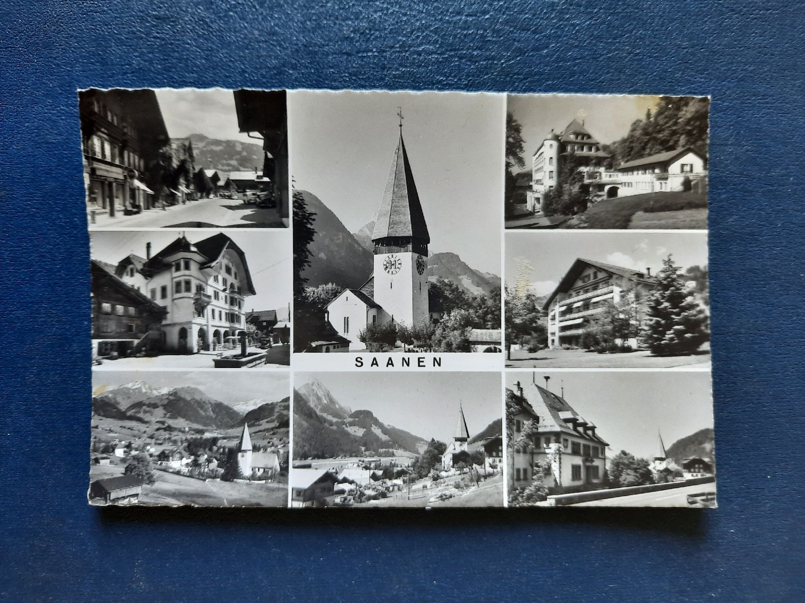 Cartoline postali: Ansichtskarte Saanen, 8 Bilder, gest. Feldpost – Usato da Marly venduto da neu-adlerauge65