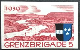 Soldatenmarke 2.WK, Grenz Brigade 5, rot, geschn, Wi Gz 27-2