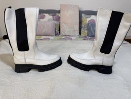 Ugg Winterstiefel, Leder, Weiss, Zustand sehr gut, Gr. 38
