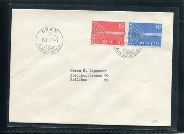 Tutti i francobolli: 1957 Nr. 332-33 FDC deutsch – Usato da Winterthur venduto da Kyoung