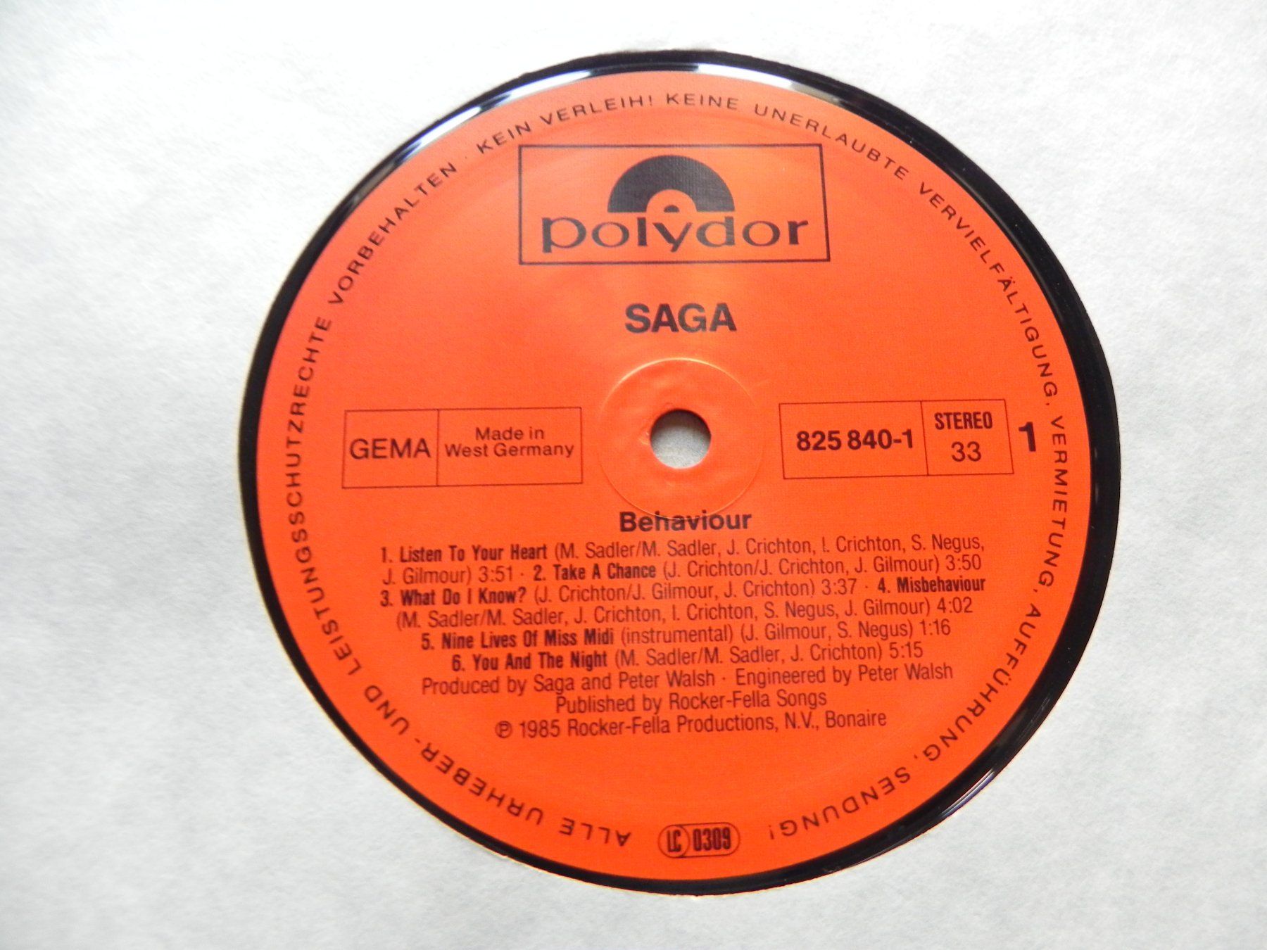 Dischi in vinile: LP Canada Rock Band Saga 1985 Behaviour – Usato da Siebnen venduto da krimsie 4