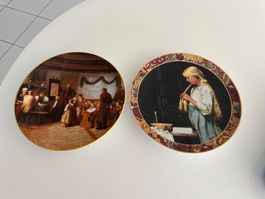 Albert Anker Wandteller "Schulexamen" und "Mädchen..."