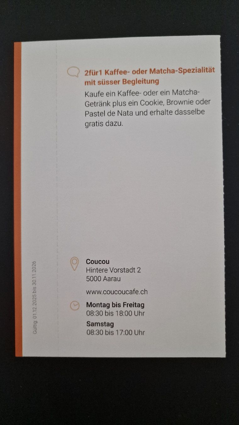Gutscheine: 2 für 1 Gutschein Coucou – Neu (gemäss Beschreibung) aus Suhr von viva2.0 1