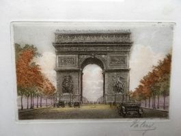 PARIS  L' Arc de Triomphe, antiker Stich