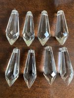 8 gros prismes/pampilles en cristal 