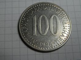 Jugoslawien 100 Dinar, 1986