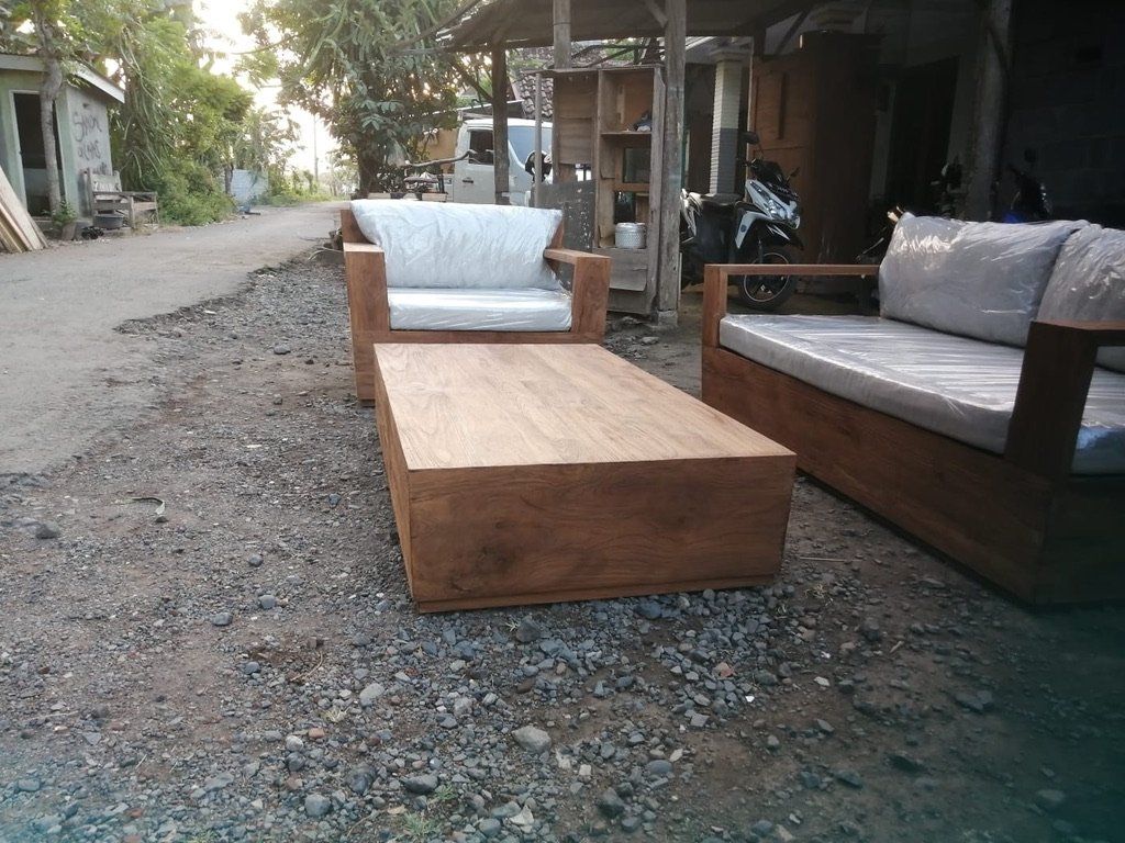 Set di tavolo e panche: Sitzgruppe Outdoor Sofa Gartenmöbel Teak Gartensitzgruppe – Nuovo e nell'imballaggio originale da Daisendorf venduto da Wohn-Kult 3