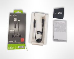 SBS Spiralkabel USB-C 2.0 0.5m