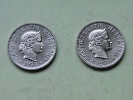 2x 10 Rappen 1973 + 1974 wunderschön