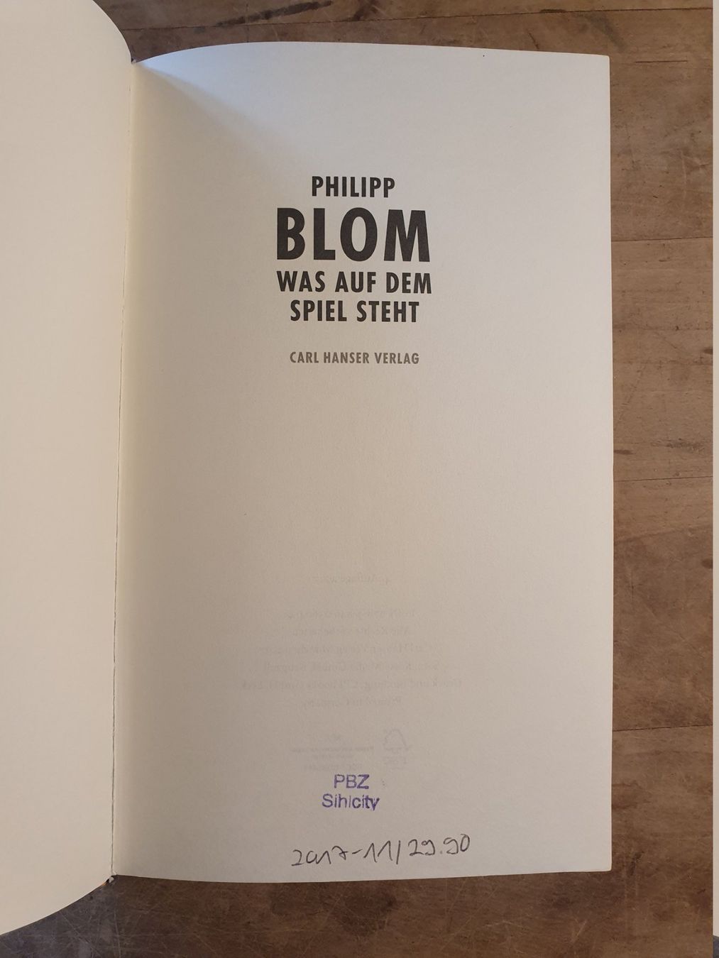 Livres: Was auf dem Spiel steht Philipp Bloom Hanser – D'occasion à Zürich par loosebone 2