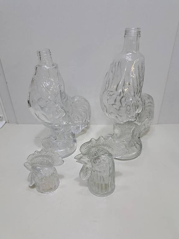 Alle Dekorationen: 2 X Hahn-förmige Glas-Flasche – Gebraucht aus Zürich von aiman3333 1