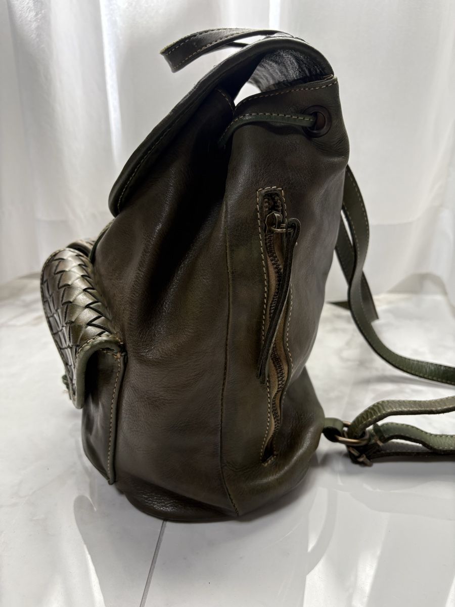 Zaini: Olivgrüner Lederrucksack  – Usato da Estavayer-le-Lac venduto da Mimmy02 1