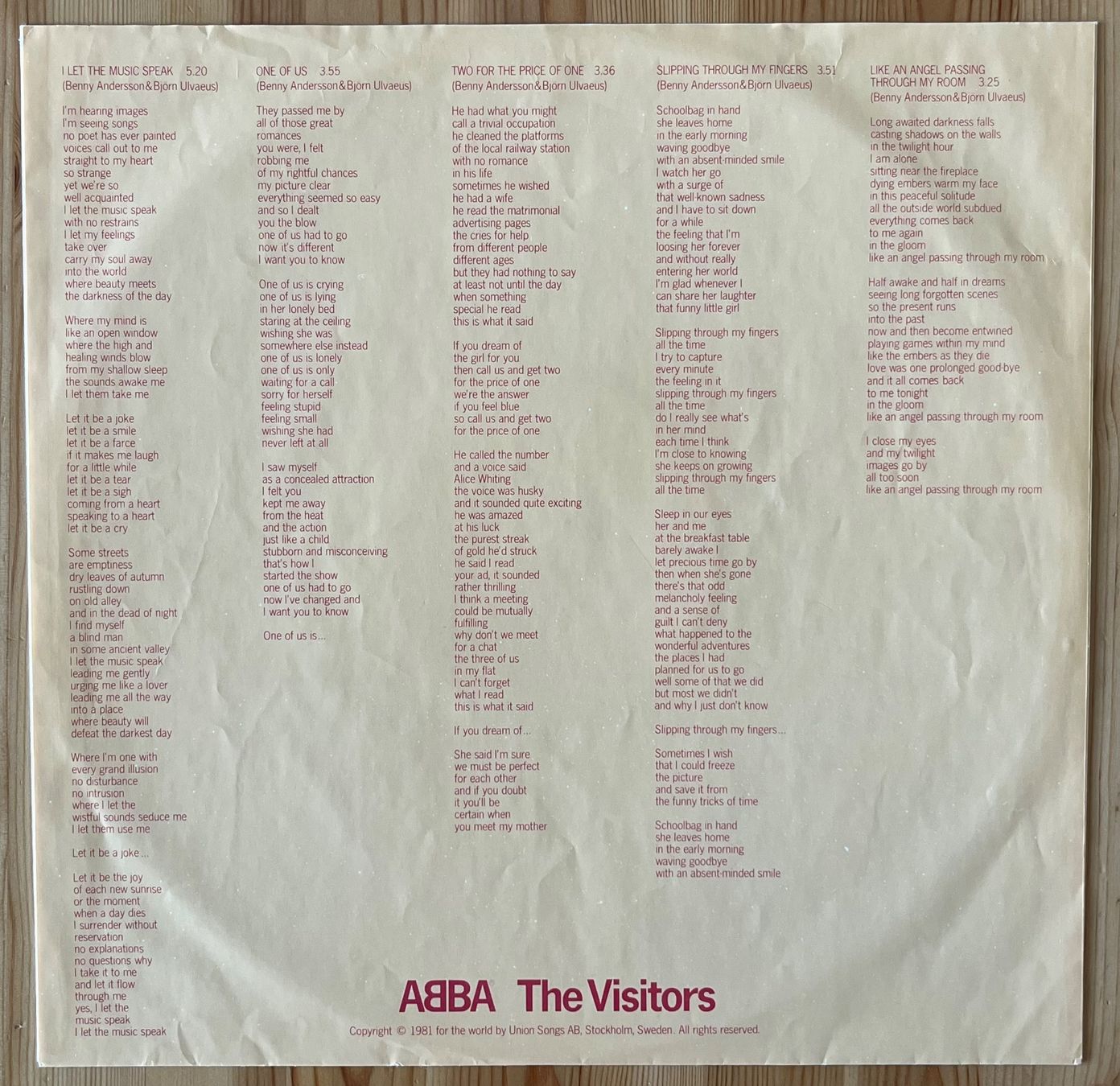 Schallplatten: ABBA - The Visitors - 12"LP – Gebraucht aus Zürich von Gurkis 2