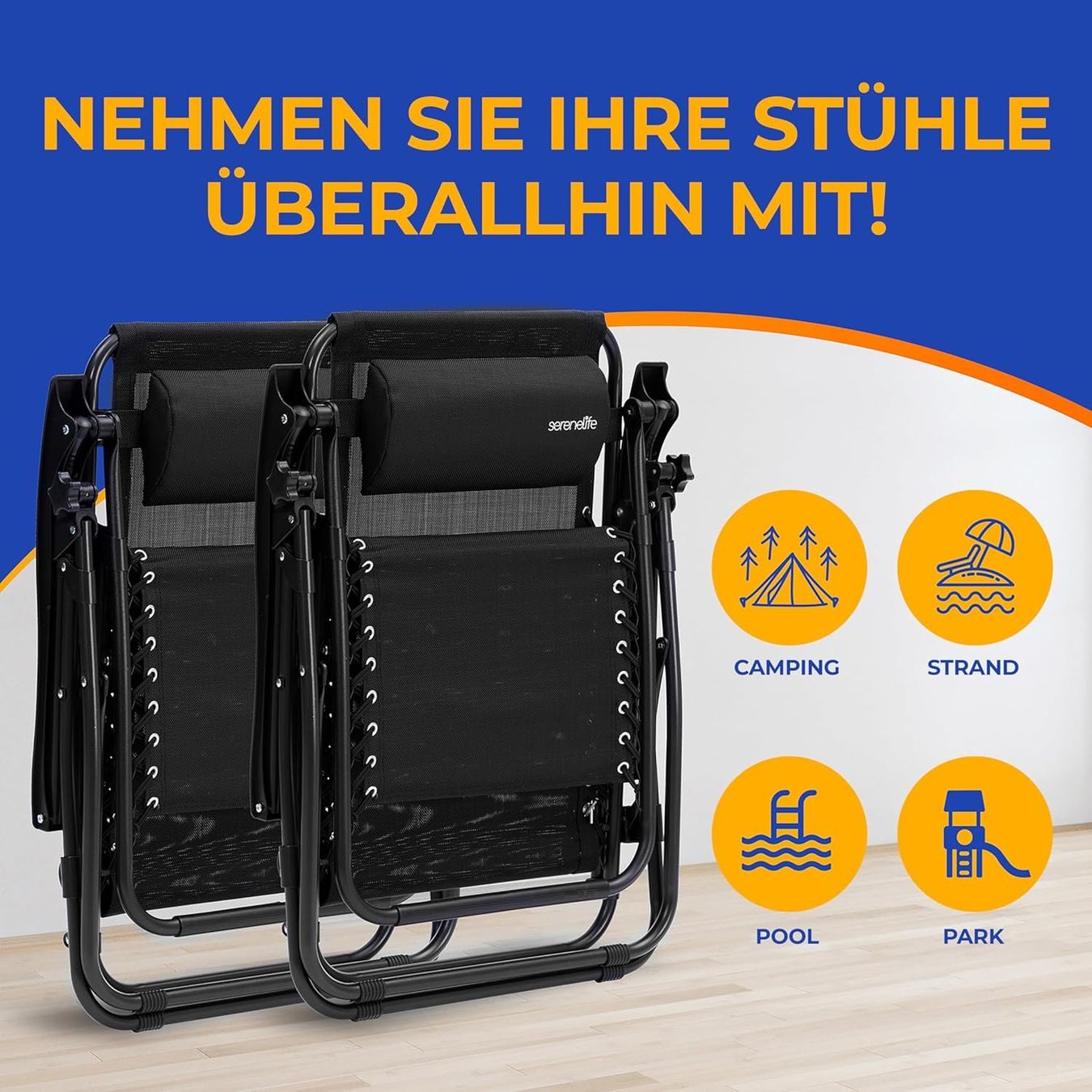 Chaises longues: Liegestühle Liegestuhl Sonnenliege Gartenliege 2er Set – Neuf avec emballage d'origine à Wittenbach par VELARO 3