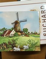 Dekorative Fliese mit Holländischer Landschaft, Windmühle