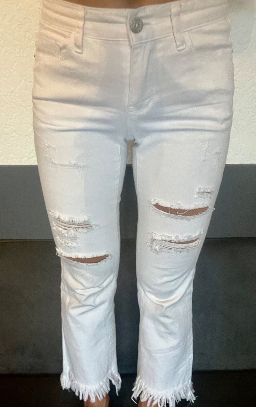 Pantaloni: Jean Hose Mädchen Gr 158/ 164 Weiss – Usato da Frenkendorf venduto da Style365