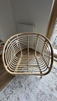 IKEA BUSKBO Rattan Armchair + White DJUPVIK Cushion