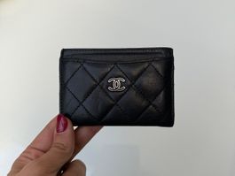Chanel Classic Kartenetui Lambskin Schwarz / Silber – Origin