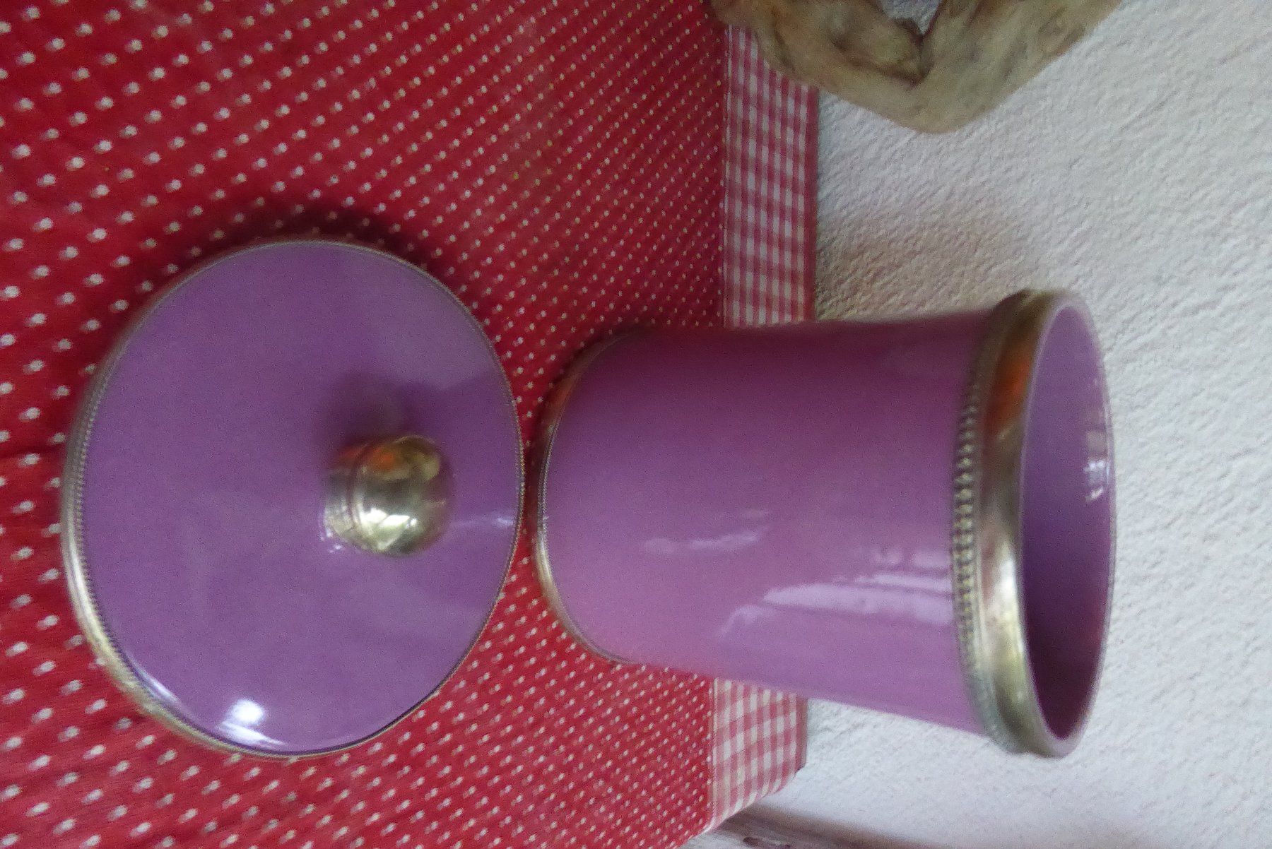 Alle Dekorationen: sehr schöne  Antike Ton Dose  violett – Gebraucht aus Sargans von Benziner 3