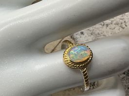 Silberring mit Laboropal, Gr. 54.5