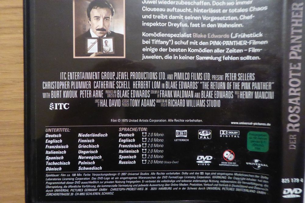 DVD Der rosarote Panther kehrt zur\u00fcck Peter Sellers Clouseau (Gebraucht) in Allschwil f\u00fcr CHF 5. ...