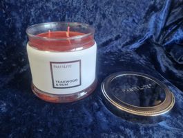 PartyLite - 3-Docht-Glas Teakwood + Rum
