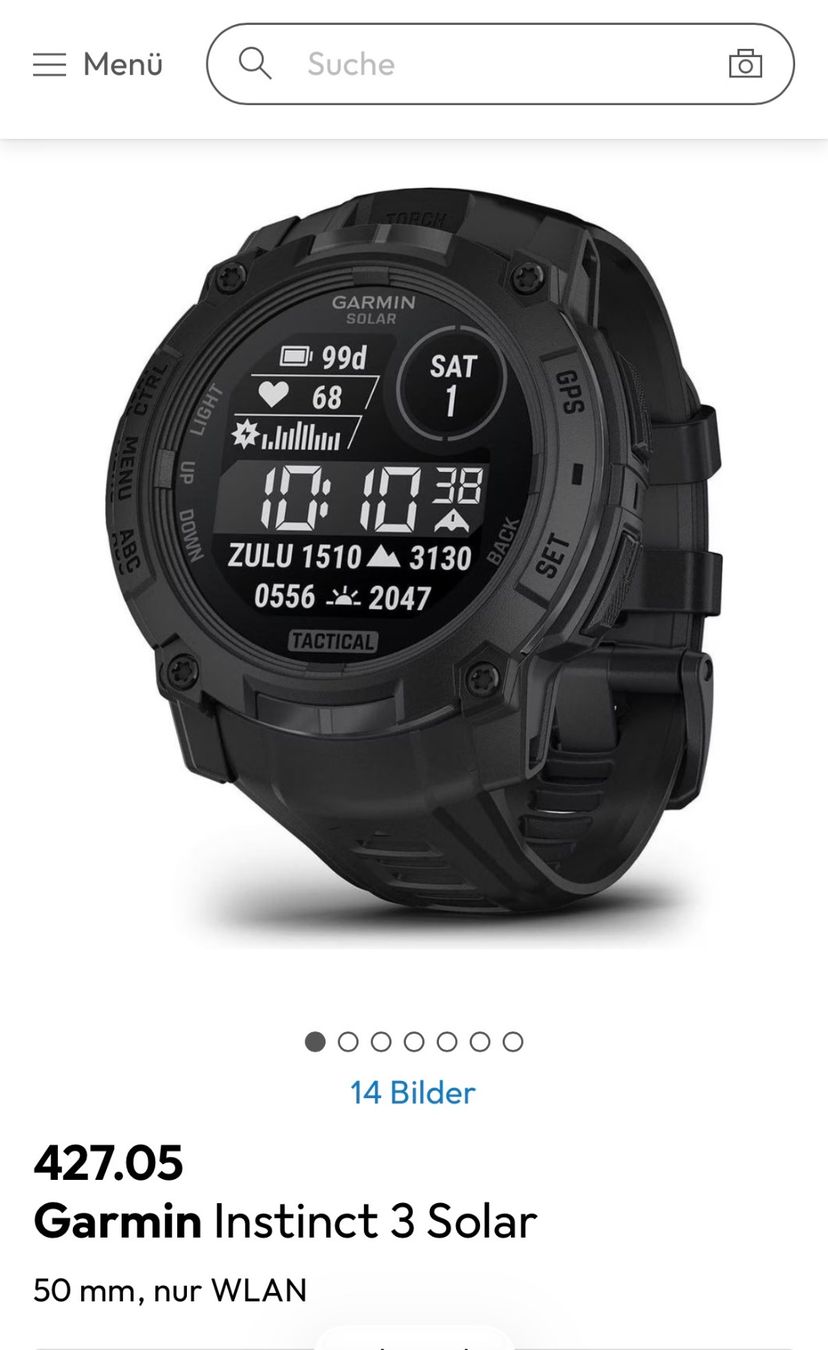 Garmin Smartwatch: Garmin Instinct 3 50mm Tactical Solar – Usato da Zürich venduto da Jack.P 1