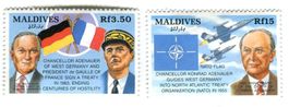 Briefmarken "Konrad Adenauer & Charles de Gaulle". Malediven