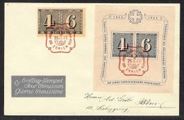 1943, W14+15 Block Zürich+ auf FDC gest. 26.II.43 (15853)