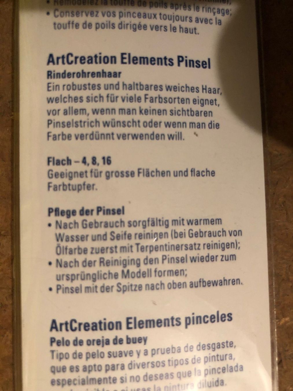 Pennelli: Pinselset RinderOhrHaar flach 3 Stk – Nuovo e nell'imballaggio originale da Winterthur venduto da nuggi88