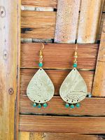 Messing Ohrhänger mit Aventurin - boho- gipsy- ethnic style