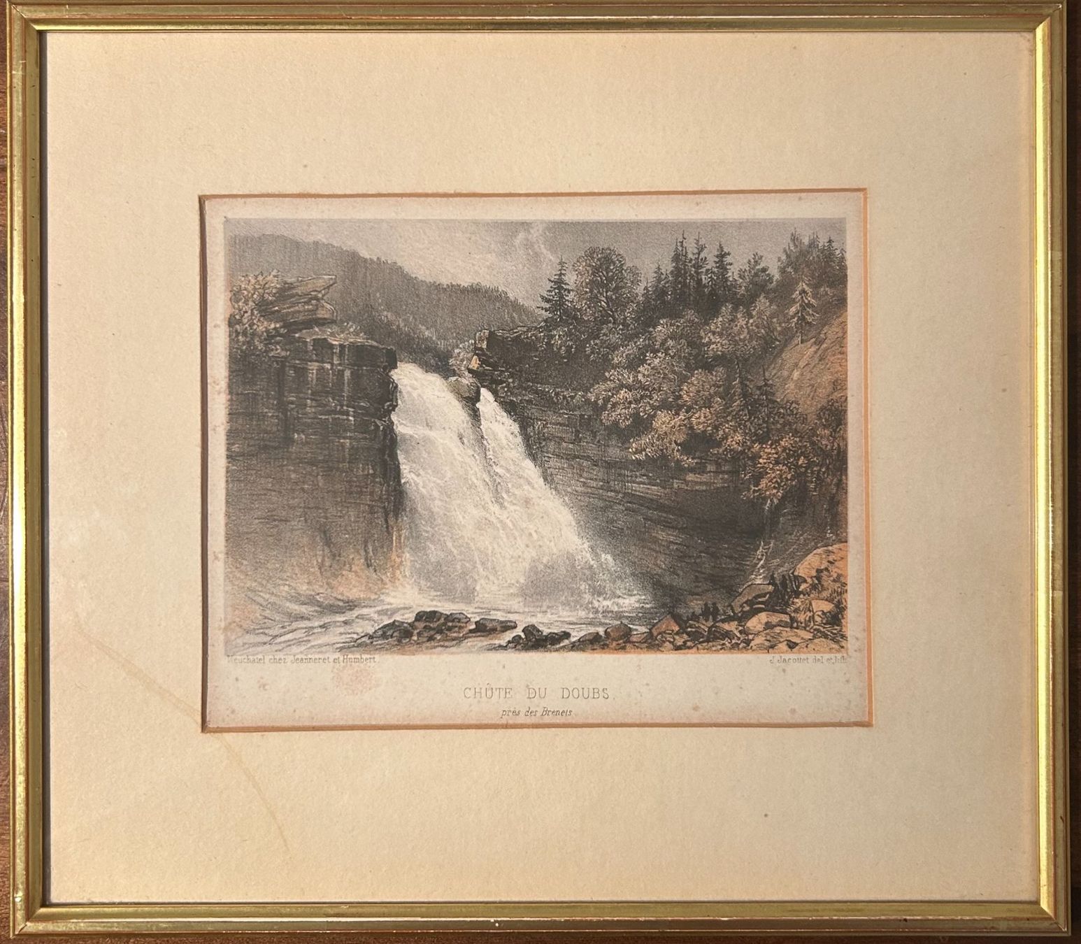 Grafica & Litografie: Lithographie - Jacottet - Saut du Doubs – Usato da Nyon venduto da Galven23