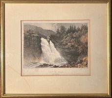 Lithographie - Jacottet - Saut du Doubs