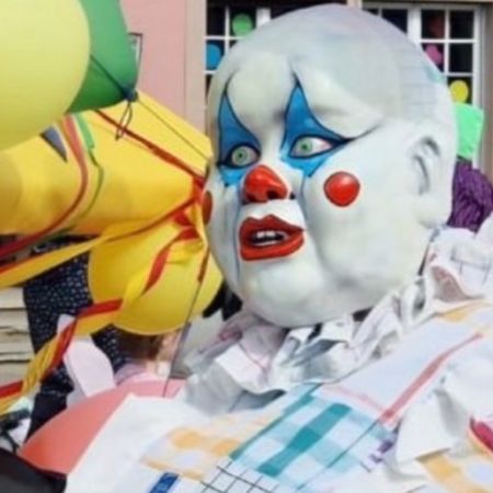Clown Kostüm mit Maske und Schuhen, gratis Versand