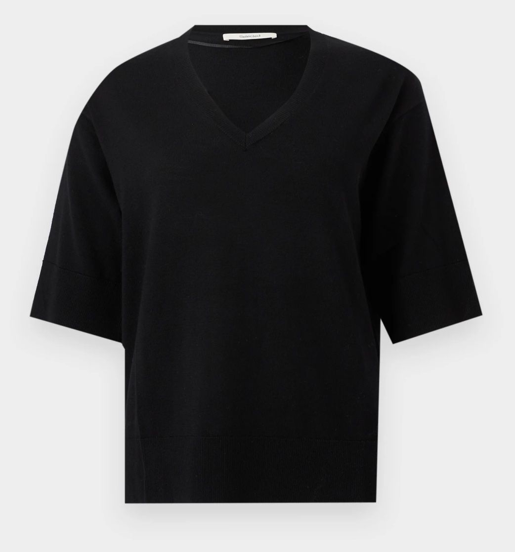 Selected T-shirt: Damen Pullover Selected schwarz V-Ausschnitt Merino – Nuovo e nell'imballaggio originale da Münchenstein venduto da Dibu11 2