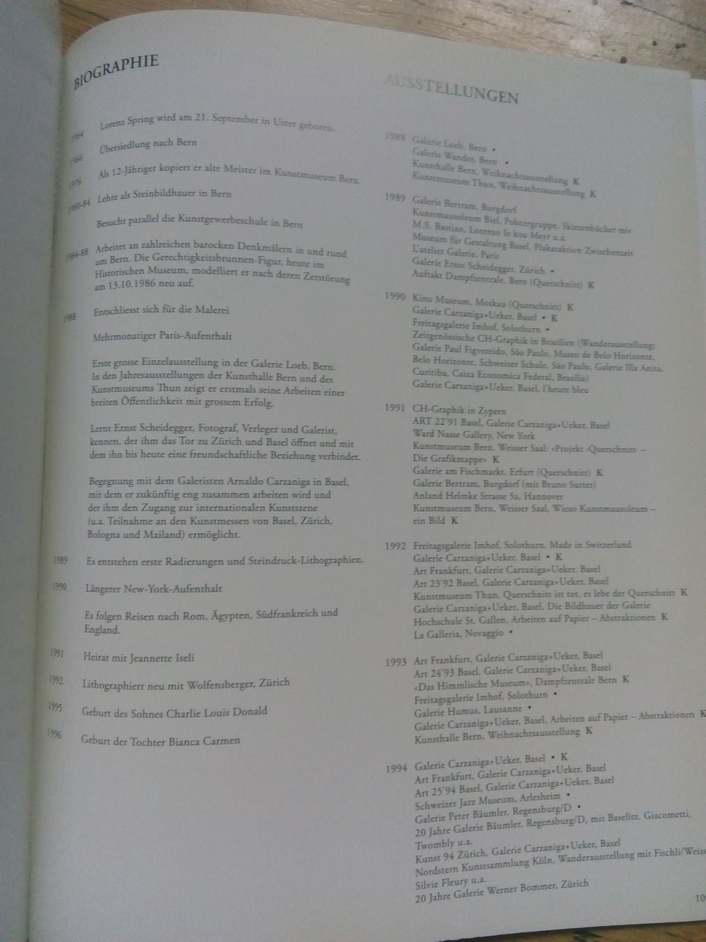 Bücher: Lorenz Spring: Werden-Sein-Vergehen   Kunstbuch  ©'2011 – Gebraucht aus St. Gallen von elk2020 7