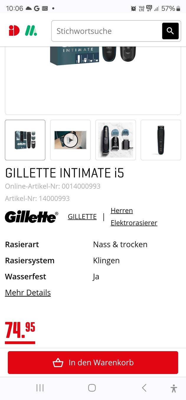 Gillette Rasoi & Lamette da barba: SWISS GILLETTE INTIMATE i5 LETZTE EDITION – Nuovo e nell'imballaggio originale da Oberbuchsiten venduto da NeuUndOrginal 2