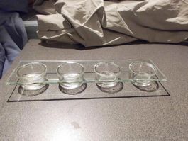 Kerzenständer für vier Teekerzen, Glas