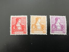 1907 Helvetia Brustbild 104-106 postfrisch **  (5448)